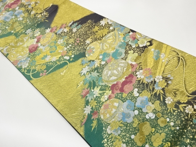 JAPANESE FUKURO OBI / WOVEN FLOWERS